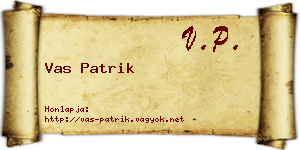 Vas Patrik névjegykártya