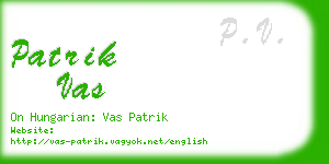 patrik vas business card